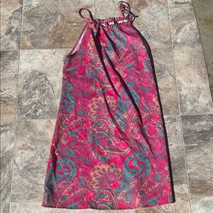 SHEIN Pink and Teal Paisley Mini Dress